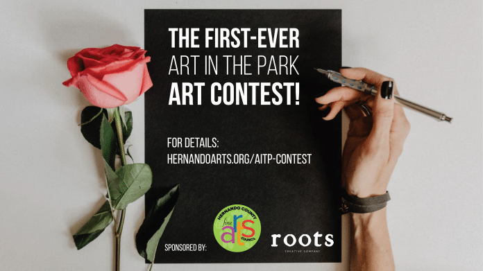 Information poster: Art in the Park competition at https://www.hernandoarts.org/aitp-contest