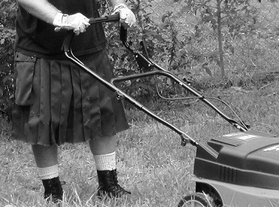 Mowing with kilt