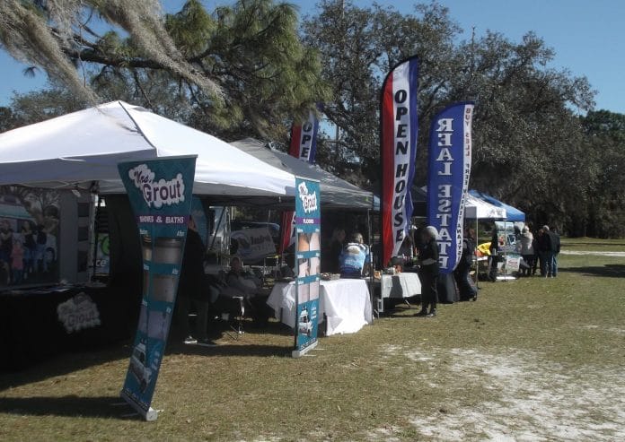 Home and Garden Show tents set up at the Sand Hill Boy Scout Reservation on Feb. 29