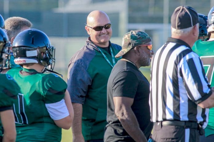  Weeki Wachee Football Coach Chris Cook. 2019 was his first season as the head coach for the program.