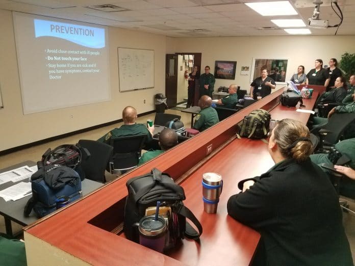 Regular training at the Detention Center on COVID-19. 