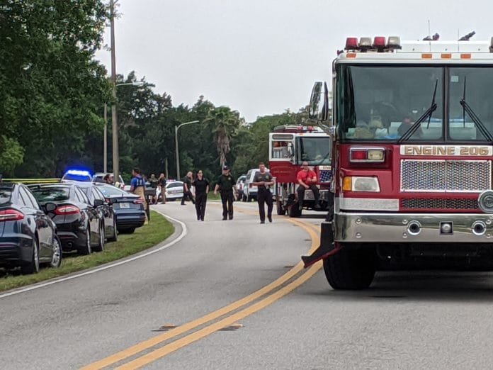 Deputies, Fire / Rescue and EMS Personnel after fire was extinguished