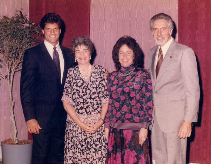 L-R: Son Danny, late wife Judy, late daughter Debbie, Mel (circa 1985).
