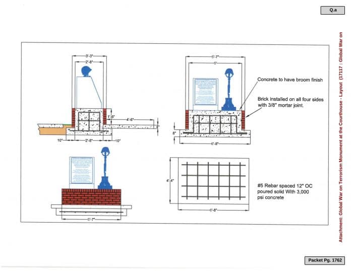 Proposed design of monument