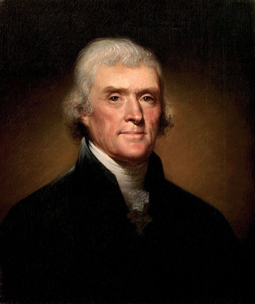 Portrait of Thomas Jefferson by Artist Rembrandt Peale, Dated 1800.