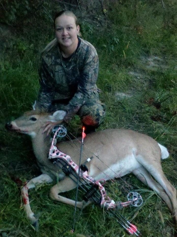 Toby's friend Brandi Carvocz with an opening day doe from last season.