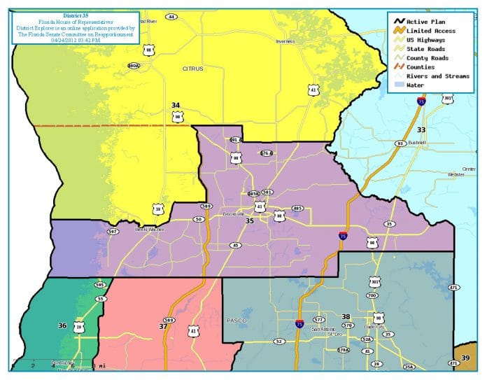 Map Florida's 35th District.