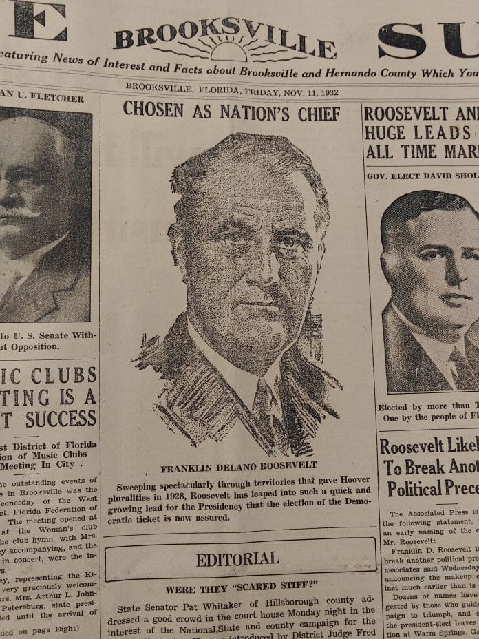 FDR Was elected in 1932