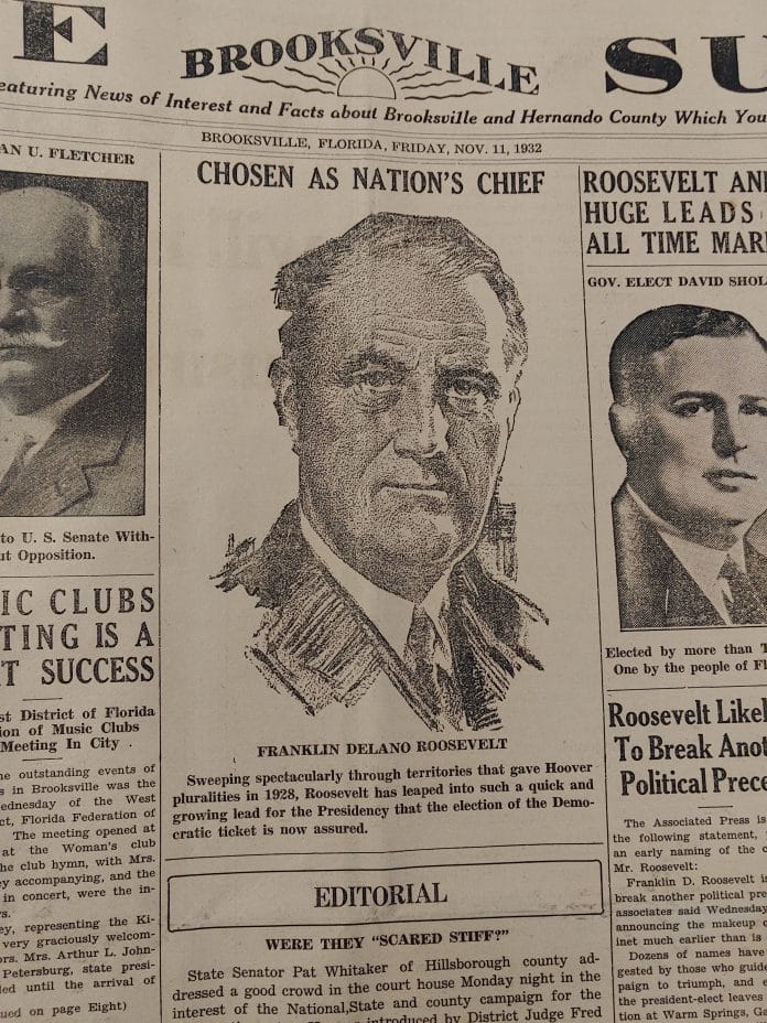 FDR Was elected in 1932