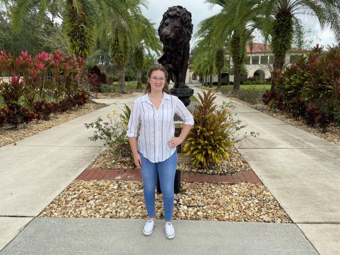 Laela Ouellette, a 2018 graduate of Springstead High School in Spring Hill, Hernando County, has been named the first ACES (Awarding Career Educators in STEM) Scholar at Saint Leo University.  Photo courtesy of Saint Leo University.