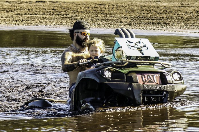 Hog Waller has one main six-acre mud pit that is 10 feet below ground level.  