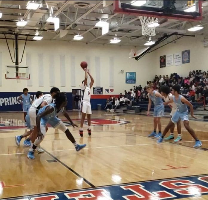 Free throw attempt by Springstead’s Felix Gamboa