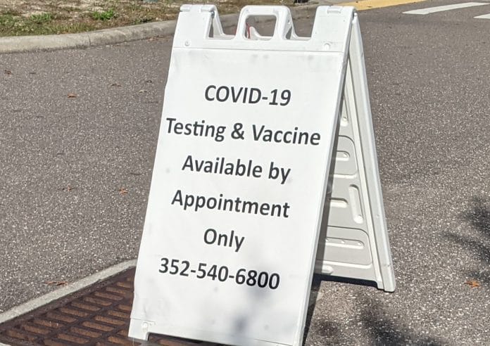 Covid 19 testing sign