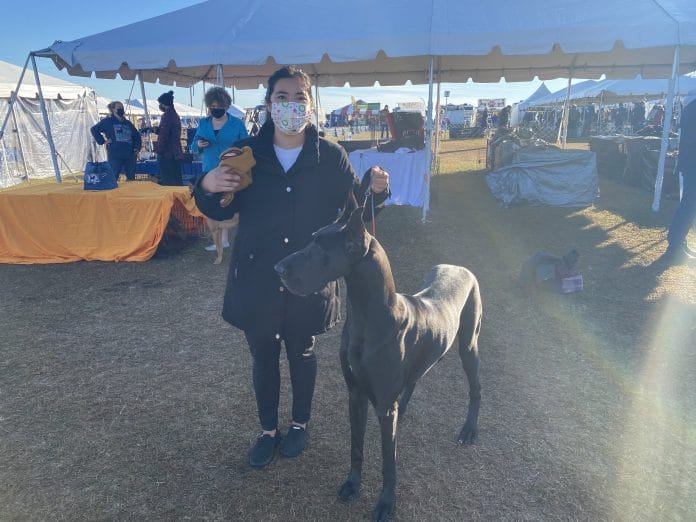 Amber, with her canine friend Phoebe