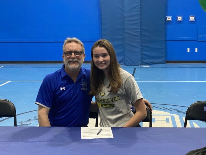 Mackenzie Meyers and athletic director Mike Drummond