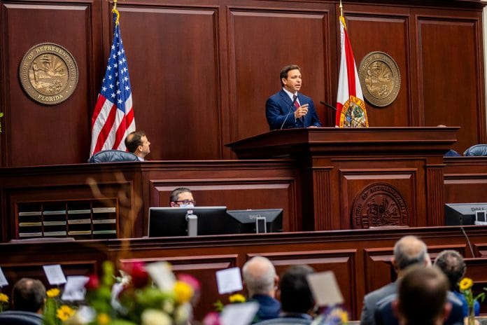 Gov. Ron DeSantis delivers the State of the State Address on March 2, 2021
