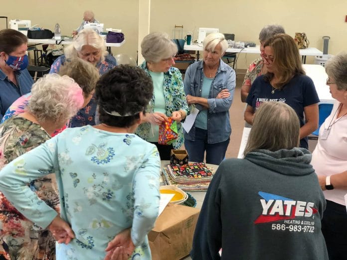 Quilters of the Nature Coast meeting at the Enrichment Center.  Several groups like the Quilters of the Nature Coast, and the Basket Weavers have been displaced with the closure of two Enrichment Center locations.  Arlene McGowan, Enrichment Center member said,