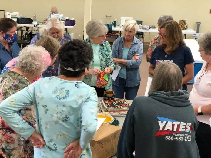 Quilters of the Nature Coast meeting at the Enrichment Center.  Several groups like the Quilters of the Nature Coast, and the Basket Weavers have been displaced with the closure of two Enrichment Center locations.  Arlene McGowan, Enrichment Center member said, 