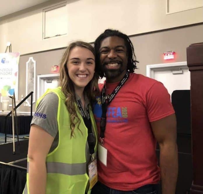 Raynee Meek with Dr. Dre Graham, 2020 Florida Teacher of the Year