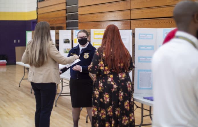 Students presented their projects to judges at the Agriscience Fair. Photo courtesy of Rick Ahrens