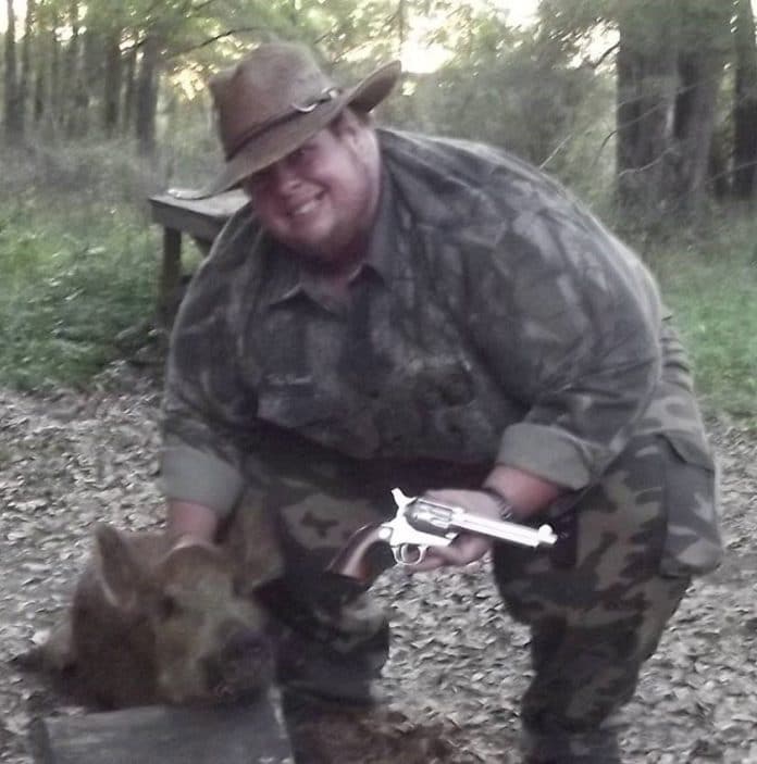 Toby and a red sow taken with a .45Colt revolver