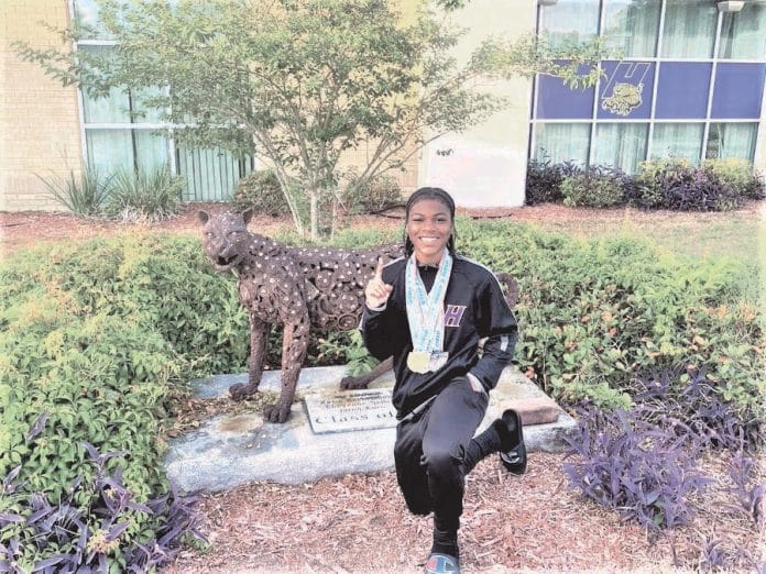 Hernando High Sophomore A'Reginae White, Girls Track State Champion Long Jumper.   Photo Credit:  Hernando High Athletics/Twitter