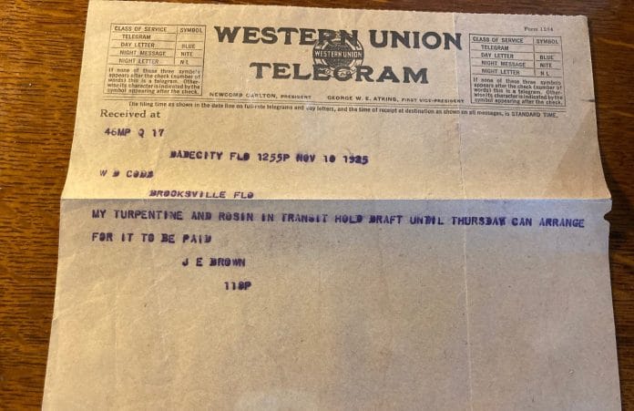 Telegram 1925