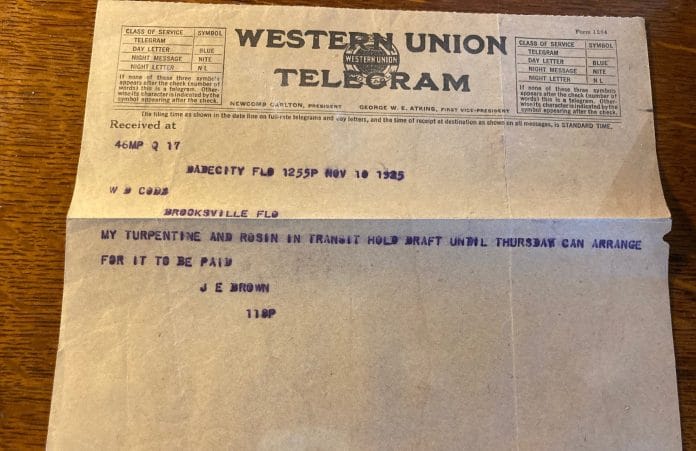 Telegram 1925