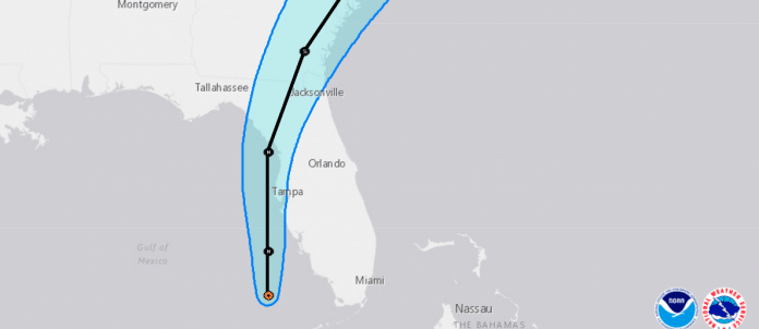 Location and track of TS Elsa, by the National Hurricane Center