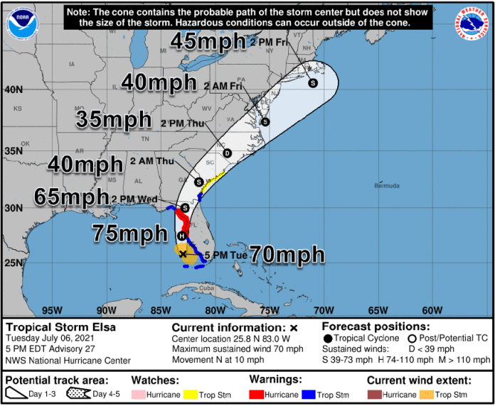 EOC ALERT 9 - Tropical Storm Elsa