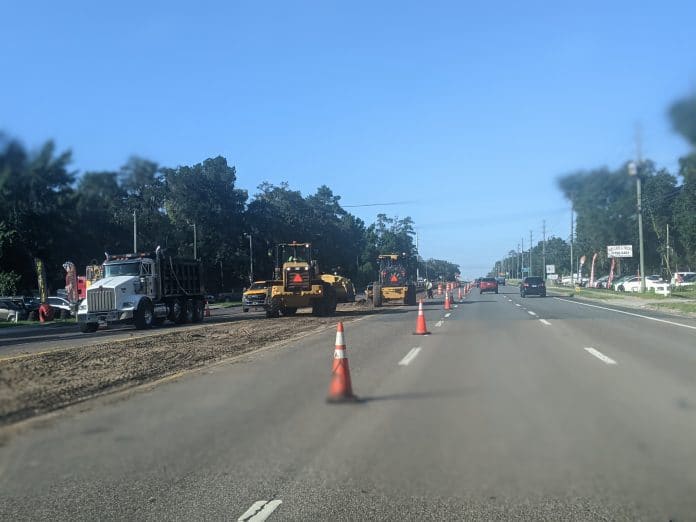 Construction on US 41 just south or Walmart