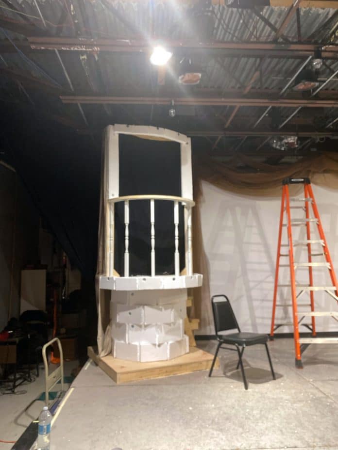 Photos provided by Vince Vanni of campers building the set for Shrek Jr.