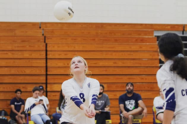 Central’s Rebecca Walton (6) bumps the ball during the match against the Lady Leopards at Hernando High School on Wednesday, Sept 22, 2021. Photo by Alice Mary Herden