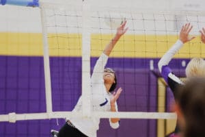 Central’s Jocelyn Velez (7) attempts to spike the ball during the match against the Lady Leopards at Hernando High School on Wednesday, Sept 22, 2021. Photo byAlice Mary Herden