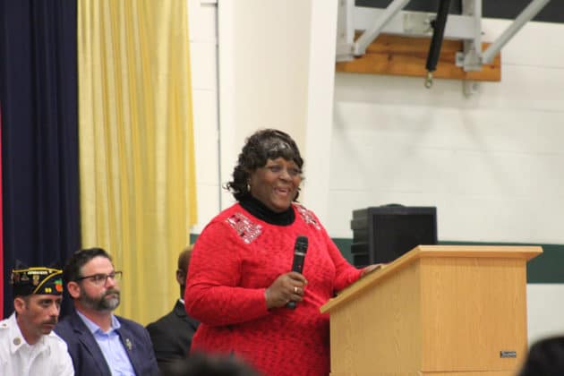 Evelyn Washington sang and spoke at the City of Brooksville Veterans Day Celebration 2021 at Jerome Brown Community Center.
