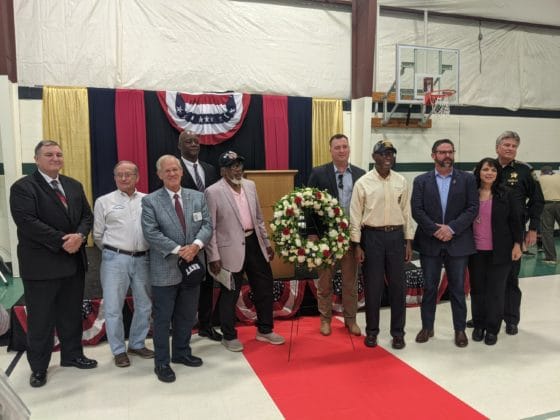 Speakers and local dignitaries attending the City of Brooksville 2021 Veterans Day Celebration