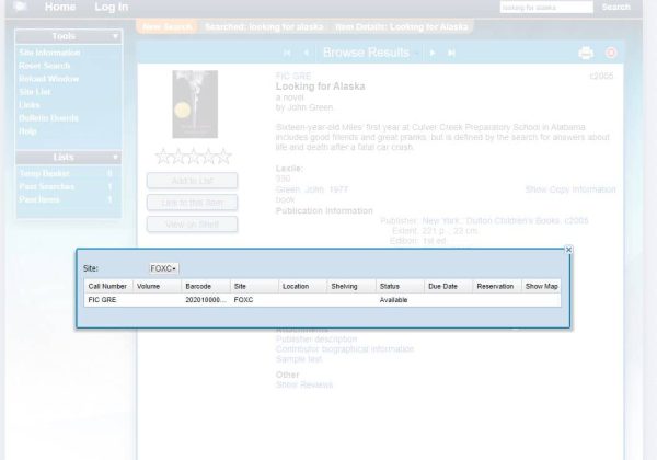 Looking for Alaska Available