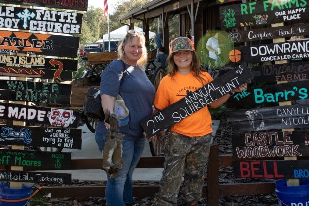 3rd place finishers of the 2nd Annual Brooksville Squirrel Hunt, Bonnie and Loki Wood.