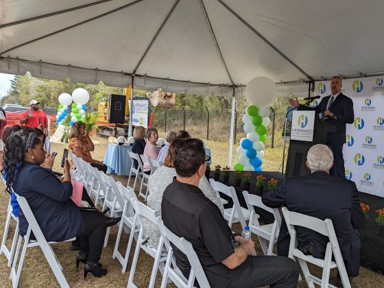 Superintendent Stratton speaks at the groundbreaking