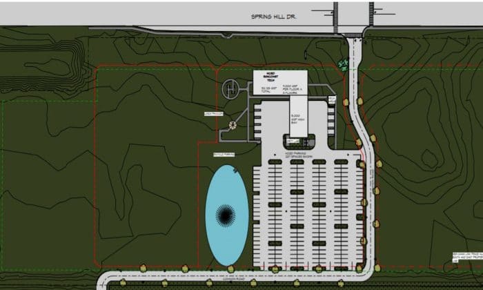 A site plan of the vocational training facility (Florida Architects).