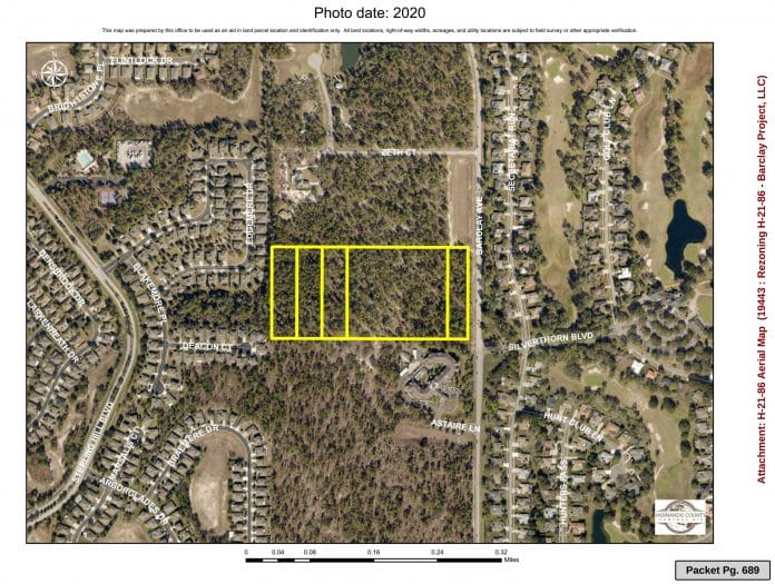 aerial map Barclay townhouse development