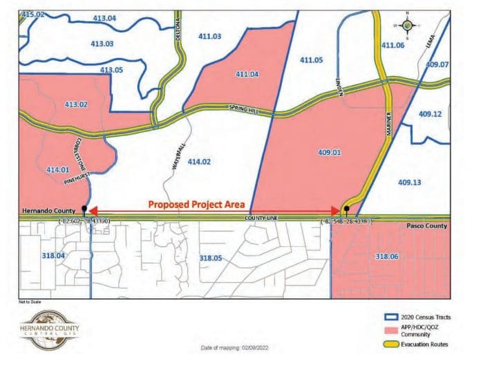 County line road construction map