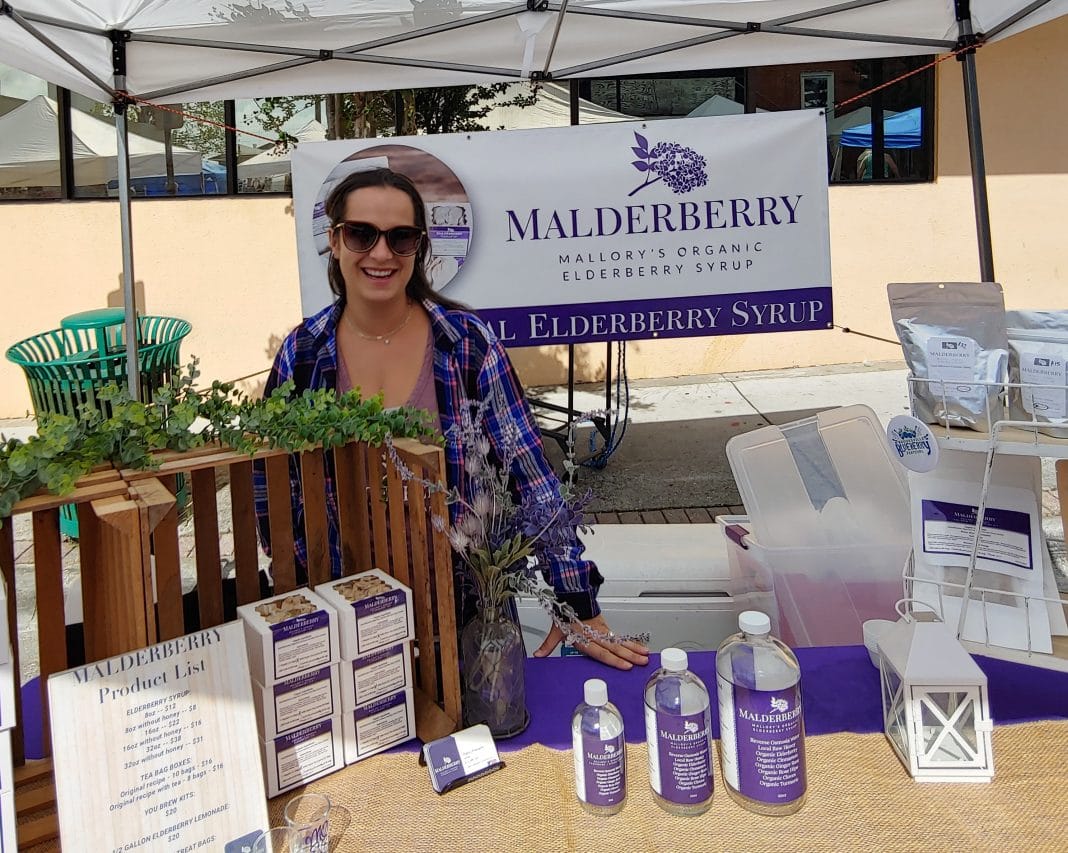 Mallory Posluszny selling organic elderberry syrup