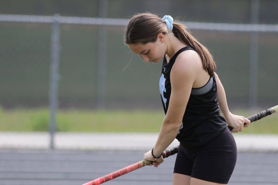 Track and field athletes compete in the Gulf Coast 8 Conference Championship held on April 14, 2022 at Weeki Wachee High School. Photography by Alice Mary Herden