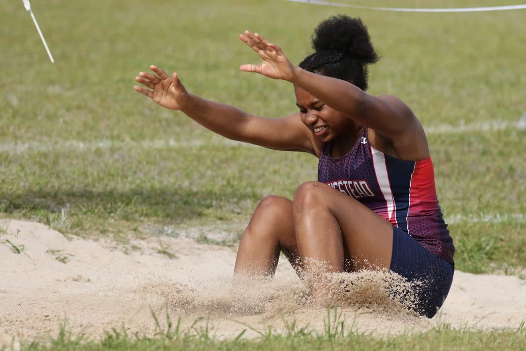 Track and field athletes compete in the Gulf Coast 8 Conference Championship held on April 14, 2022 at Weeki Wachee High School. Photography by Alice Mary Herden
