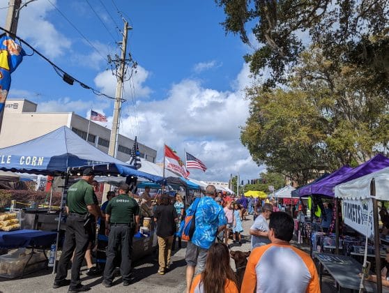 Walking down Fort Dade Ave during the Brooksville Blueberry Festival.