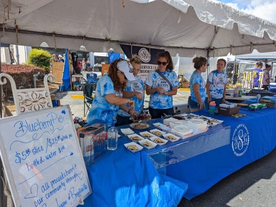 Junior Service League of Brooksville selling blueberry pie.