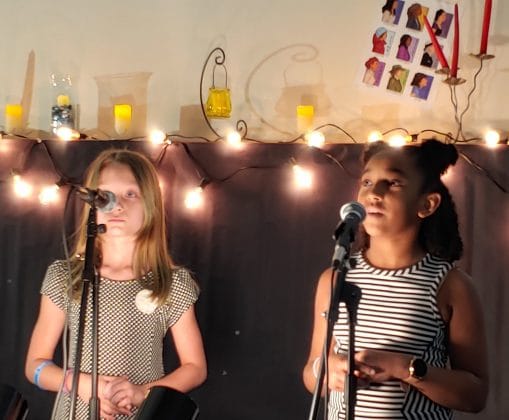 Savannah Schlaht, Amayiah Jorden- Deltona Elementary School Poetry Cafe, April 21, 2022-