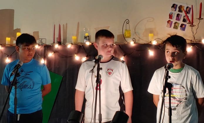 Aiden Jaikaran, Drew Dixon, Toren Sarnelli - Deltona Elementary School Poetry Cafe, April 21, 2022-