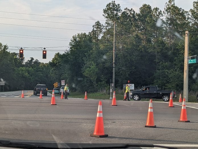Cones to block traffic on US 98 / SR 50 blocked after fatal traffic incident on May 19, 2022.
